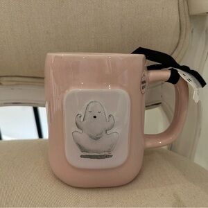 Rae Dunn Pink Ghost Nama Stay Ghostly Artisan Halloween Mug NWT